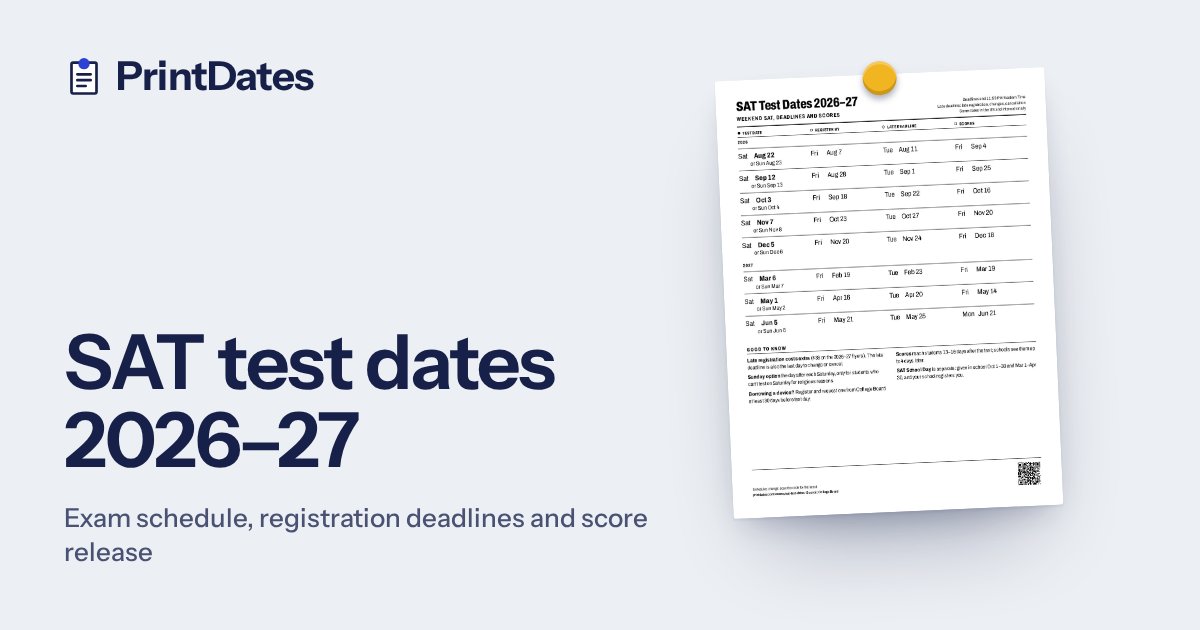 SAT Test Dates & Exam Schedule 2026-2027: Deadlines, Scores